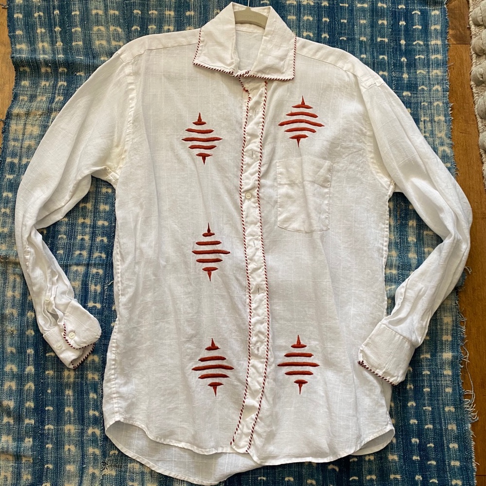 Vintage Western Hand embroidered shirt L